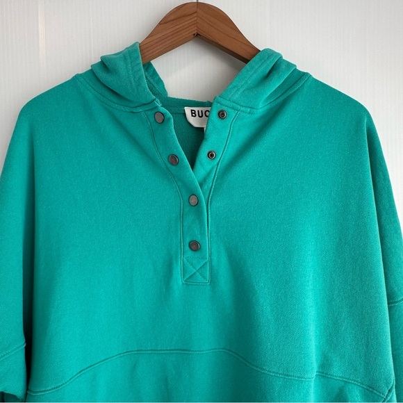 Bucket List womens teal pullover sweatshirt Washed French Terry Oversized Hoodie - Picture 4 of 7